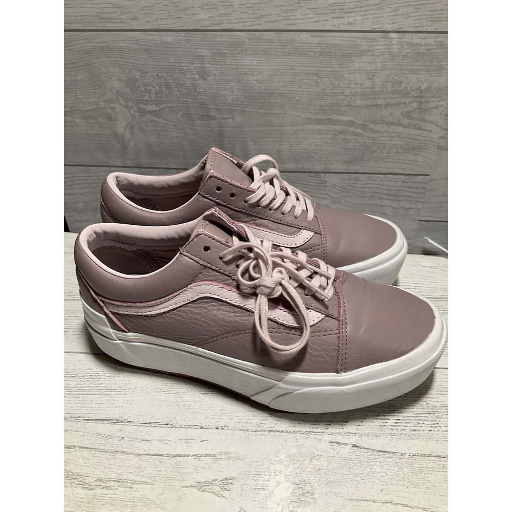 Vans Old Skool Platform Lug Sole Women Leather Mauve Pink Sneakers Size 8.5 - Picture 2 of 3